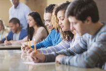 Students taking tests